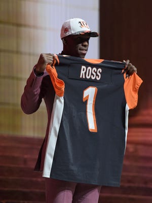John Ross (Washington) is selected as the number 9 overall pick to the Cincinnati Bengals in the first round the 2017 NFL Draft at the Philadelphia Museum of Art.