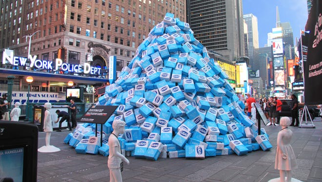 Tuesday, snack food company KIND dumped 45,485 pounds of sugar in Times Square to show how much added sugar children in the U.S. are eating every 5 minutes.