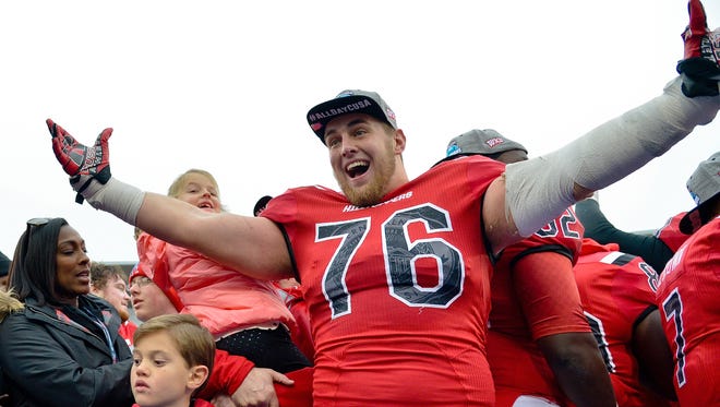 15. Indianapolis Colts — Forrest Lamp, OL, Western Kentucky: This draft is stocked with defensive depth, and new Colts GM Chris Ballard will surely partake. But before he addresses that side of the ball, it might be best to pluck one of the few elite offensive line prospects. Lamp could plug in either at right tackle or guard to bolster the protection of franchise QB Andrew Luck and his surgically repaired shoulder.