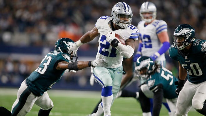 Cowboys RB Ezekiel Elliott: What more is there to say about the runaway favorite for offensive rookie of the year? The No. 4 overall pick in April's draft has run for an NFL-best 799 yards in seven games and is looking to top Eric Dickerson's rookie rushing record of 1,808 yards.