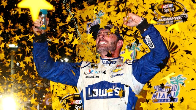 Jimmie Johnson won the race at Homestead-Miami Speedway for the first time, clinching a record-tying seventh championship. He survived a 10-race, four-round elimination among 16 drivers. A look at where they finished:
