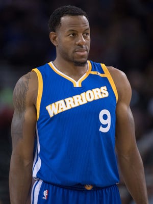 Andre Iguodala during the second quarter against the Phoenix Suns at Oracle Arena.