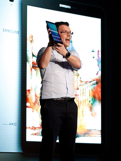 Samsung's Head of product management and portfolio, Mark Notton, presents the new Galaxy Tab S3.