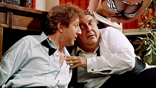 Gene Wilder starred as Leo Bloom in the 1967 film 'The Producers' with (from left) Kenneth Mars, Zero Mostel and Lee Meredith.