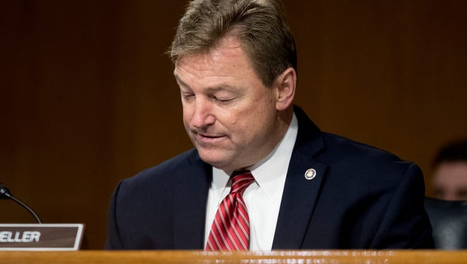 In this Feb. 14, 2017, file photo, Sen. Dean Heller is pictured at a hearing on Capitol Hill.
