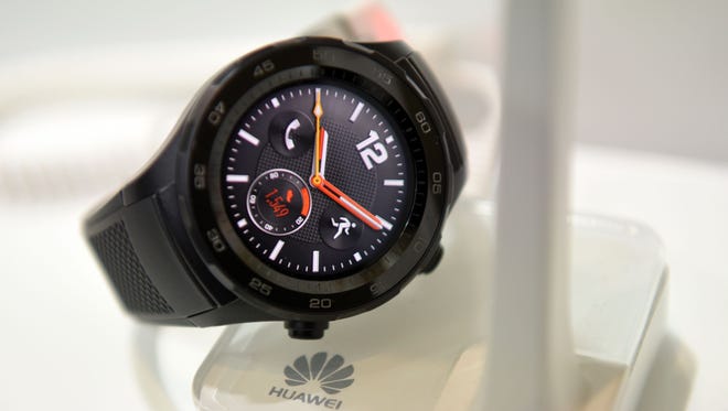 Huawei's new Watch 2 4G is on display after its presentation in Barcelona on the eve of the start of the Mobile World Congress.