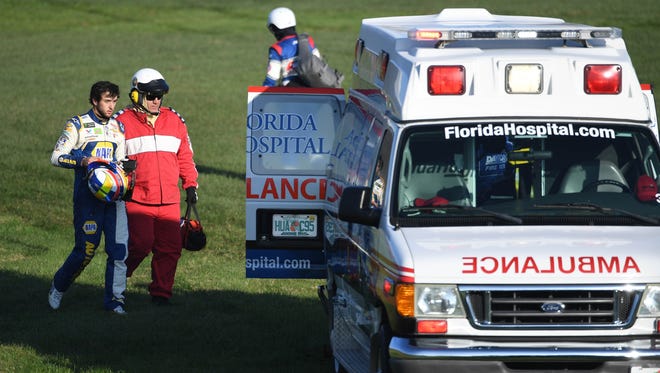 The Daytona crash was so severe that Elliott took the ambulance to the infield care center.