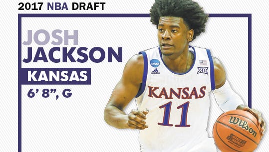 Josh Jackson, a 6'8" small forward from Kansas is expected to be among the top picks in the NBA draft.