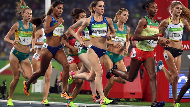 Shannon Rowbury (USA) during the women's 1500m semifinals in the Rio 2016 Summer Olympic Games at Estadio Olimpico Joao Havelange.