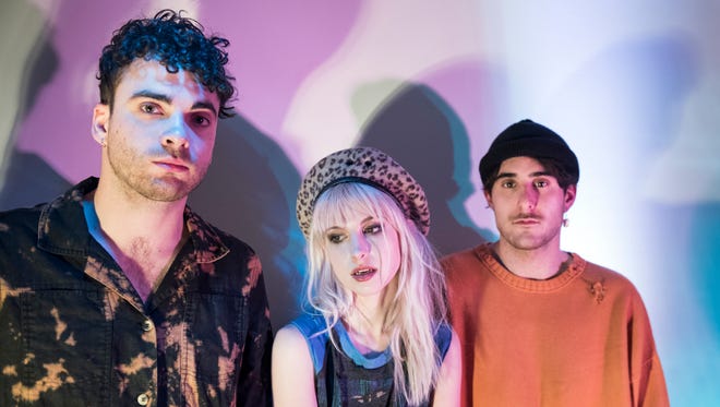 Taylor York, left, Hayley Williams and Zac Farro of Paramore.
