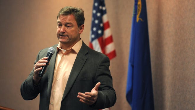 U.S. Sen. Dean Heller participates in the Carson City Chamber of Commerce monthly Soup's On! event at the Gold Dust West hotel and casino in Carson City on Feb. 22, 2017.
