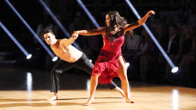 Mark Ballas and Alexandra Raisman compete on "The Best Year of Their Life" episode of "Dancing with the Stars" on April 8, 2013.