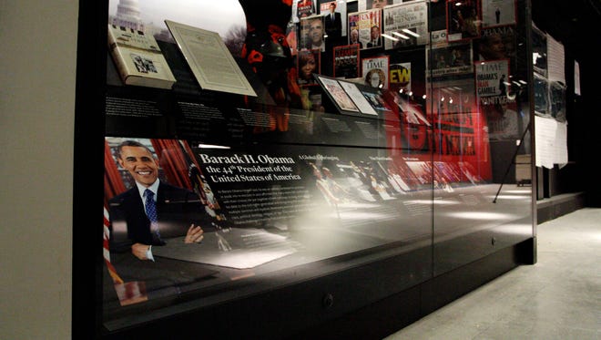An exhibit depicting the presidency and the life of President Barack Obama and his family at the Smithsonian National Museum of African American History and Culture.