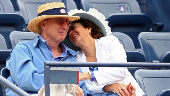 Gene Wilder and his wife Karen Boyer attend the 2007 U.S. Open at the Billie Jean King National Tennis Center on Sept. 5, 2007, in New York.