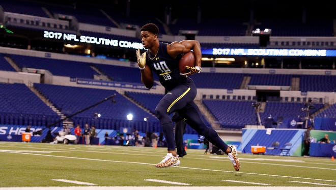 UConn safety Obi Melifonwu was one of Monday's standouts, running a 4.40-second 40-yard dash at 6-4, 224 pounds.
