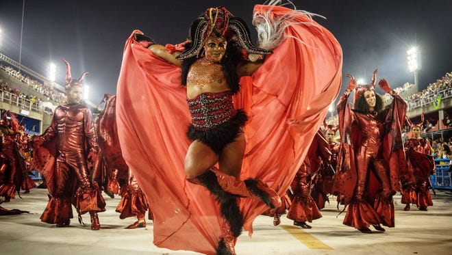 A performer dances during Salgueiro performance.