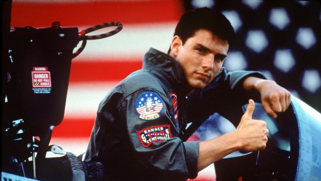There's a surprising number of 'Top Gun' promotional pictures with Tom Cruise doing a really serious thumbs up.