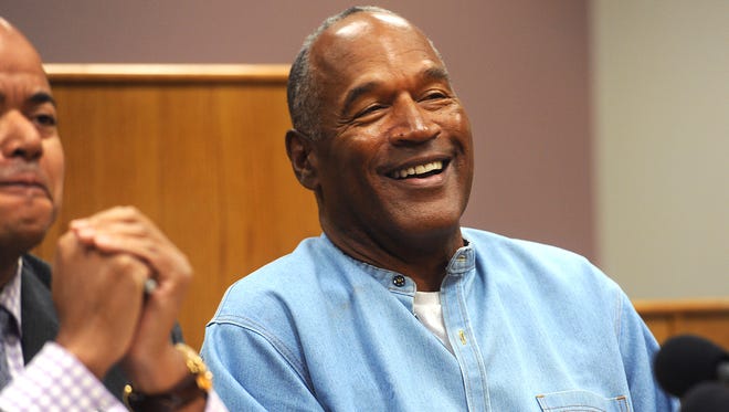 O.J. Simpson attends a parole hearing at Lovelock Correctional Center in July.
