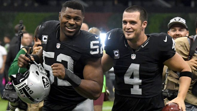 The Raiders scored big with DE Khalil Mack (52) and QB Derek Carr in the 2014 draft.