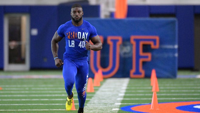 22. Miami Dolphins — Jarrad Davis, LB, Florida: Yes, Miami just signed veteran LB Lawrence Timmons and extended Kiko Alonso's deal. But the Dolphins still have room for improvement in their linebacking corps, and Davis is the kind of athlete and leader who could solidify the entire defense.