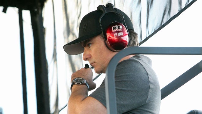 Jeff Gordon retired from full-time racing at the end of the 2015 season. Here, he sits on the pit box of fellow Hendrick Motorsports driver Chase Elliott (not pictured) during a race at Dover International Speedway in October 2017.