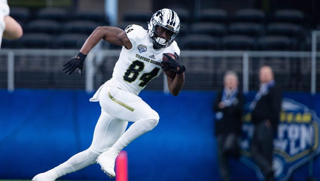 13. Arizona Cardinals — Corey Davis, WR, Western Michigan: Ankle surgery prevented Davis from showcasing his ample skills at the scouting combine or at his pro day. But he'll run just about any pattern from the route tree, and will separate from and/or overpower most defensive backs. Davis averaged 13 TDs and nearly 80 catches over the course of his four-year college career while amassing a Football Bowl Subdivision record 5,278 career receiving yards. A nice piece of clay for Bruce Arians and Larry Fitzgerald to refine.