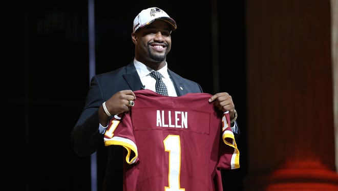 Jonathan Allen (Alabama) is selected as the number 17 overall pick to the Washington Redskins in the first round the 2017 NFL Draft at the Philadelphia Museum of Art.