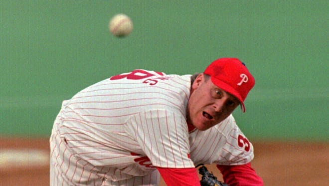 Schilling pitched 15 complete games in 1998, throwing 268.2 innings with 300 strikeouts.
