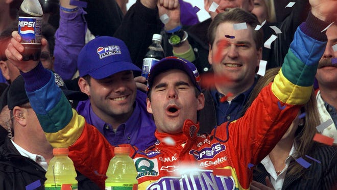 Gordon won the Daytona 500 for the second time on Feb. 14, 1999.